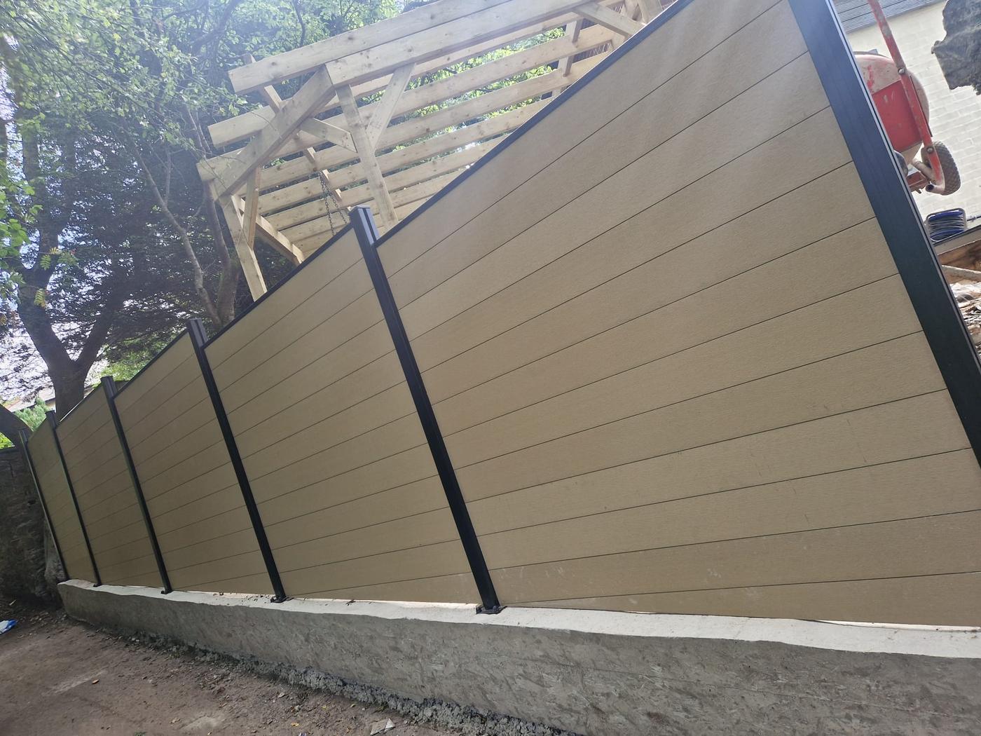 Composite fencing on a new concrete upstand, Ashburys Property Renovations, Stockport