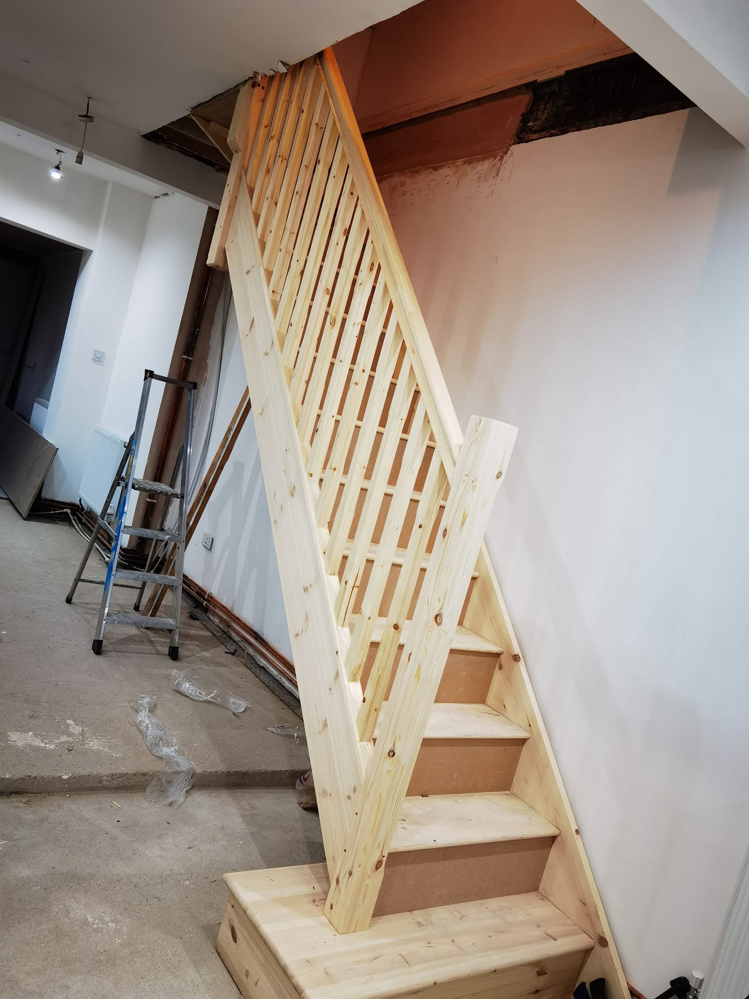 New staircase built in to reach a converted floor, Ashburys Property Renovations, Stockport